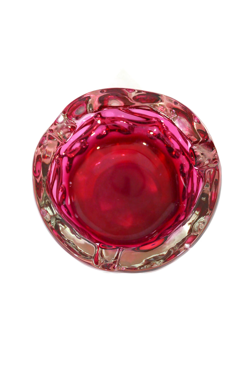 Heavy Raspberry/Cranberry Ashtray/Bowl