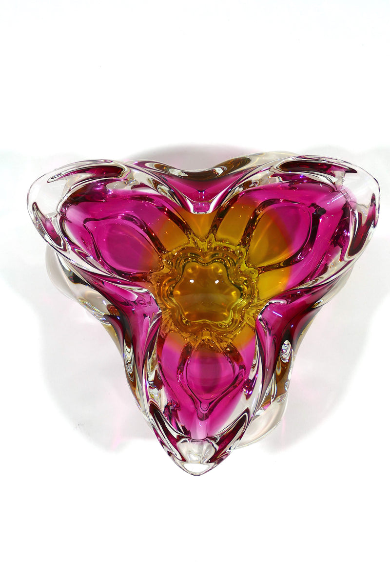 1970's Murano Glass Bowl - Pink & Orange