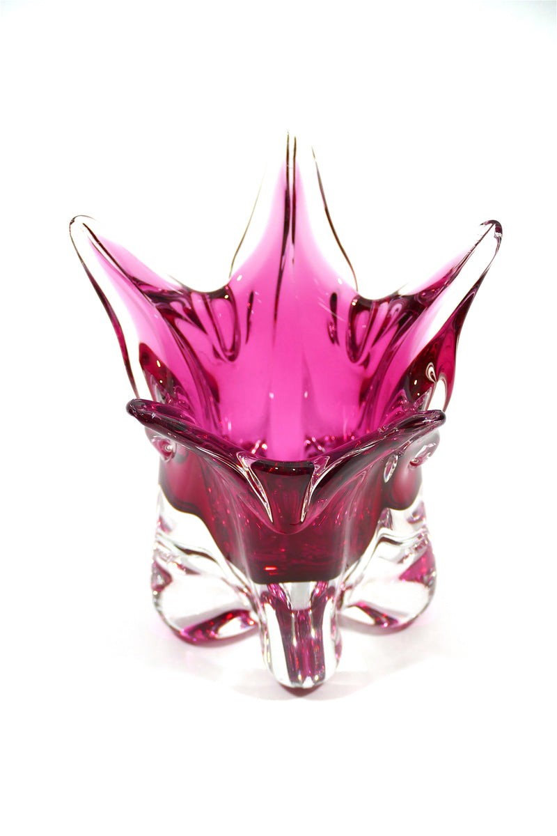 Czech Freeform Art Vase - Pink