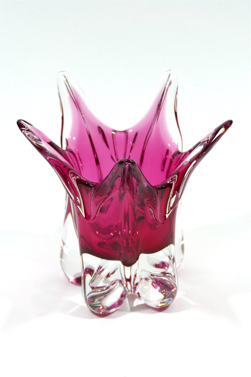 Czech Freeform Art Vase - Pink