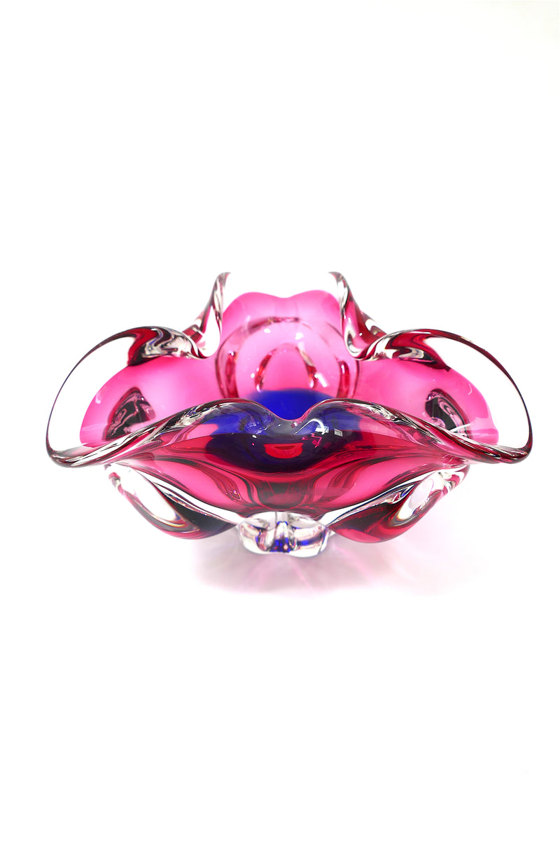 Murano Glass Bowl - Pink & Blue