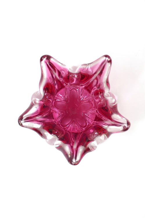 Retro Czech Freeform Art Vase - Pink