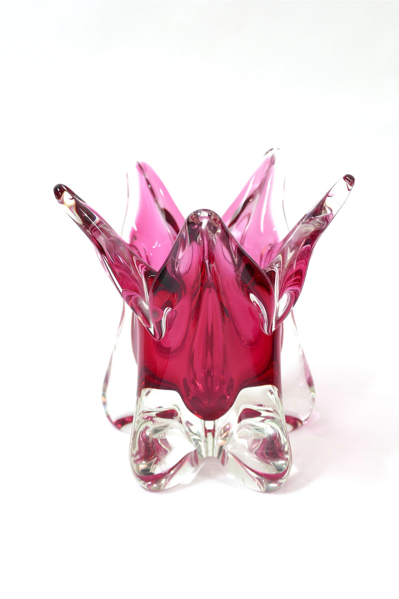 Retro Czech Freeform Art Vase - Pink