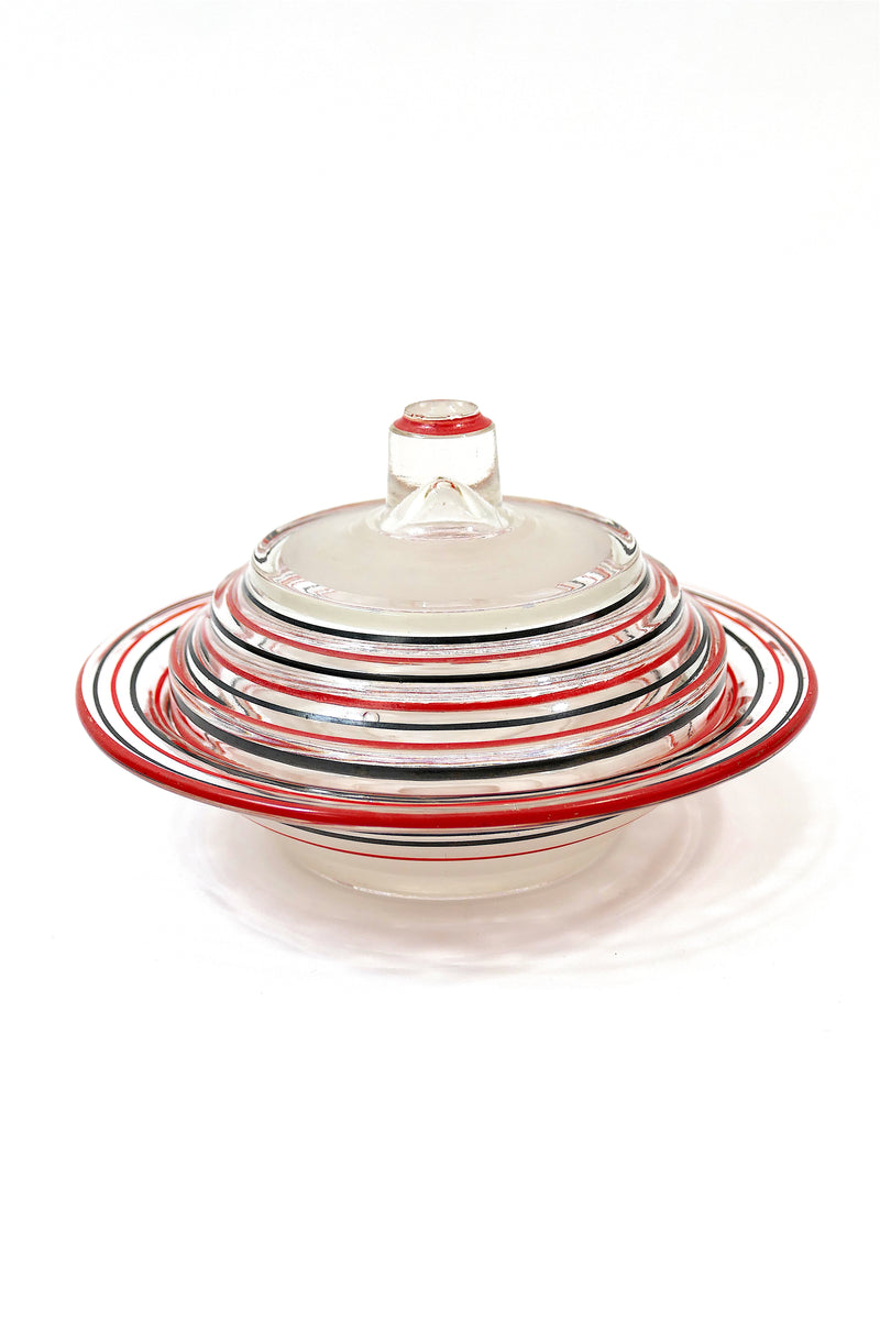 Vintage Striped Lidded Dish