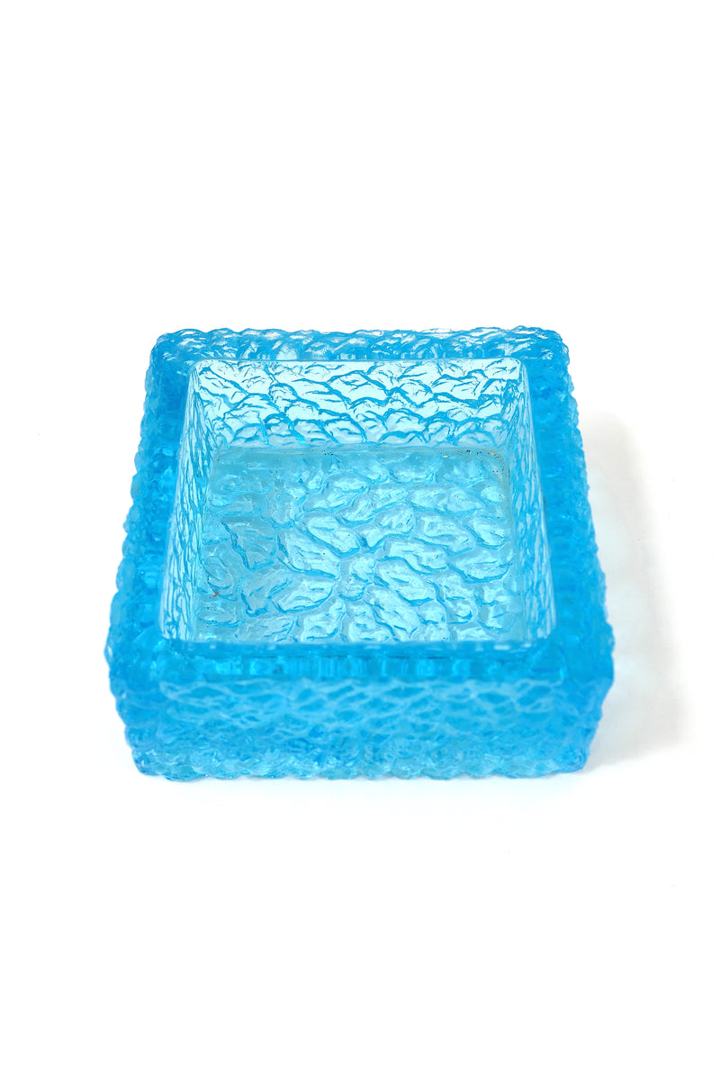 Blue Glass Square Bowl