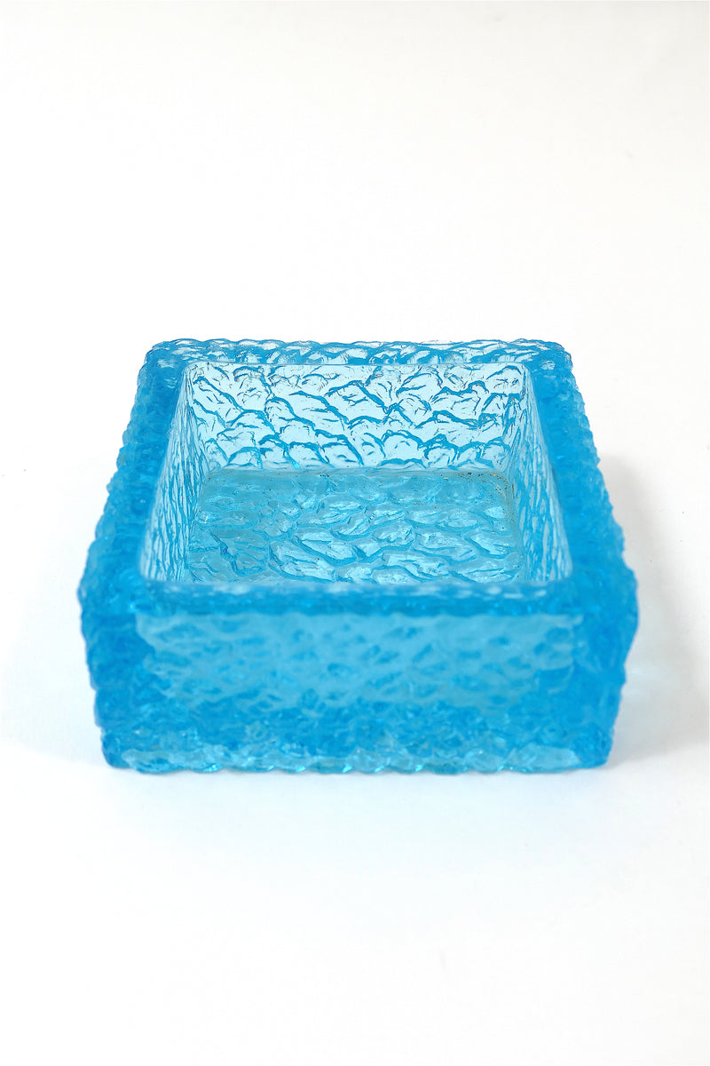 Blue Glass Square Bowl