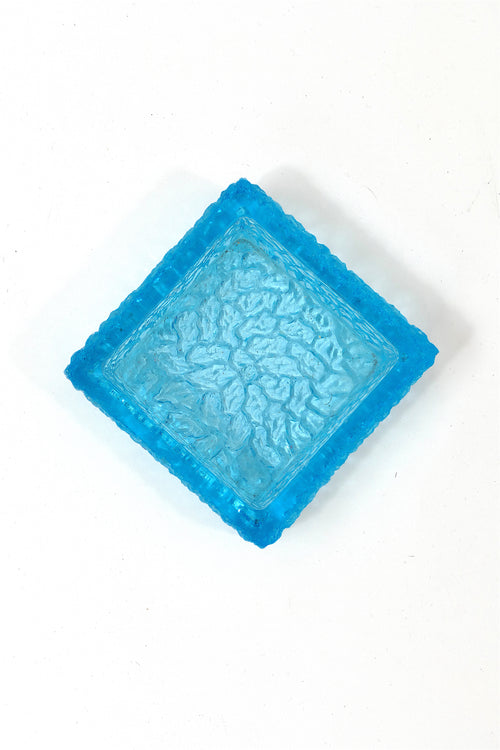 Blue Glass Square Bowl