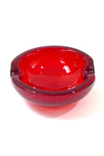 Red Glass Ashtray