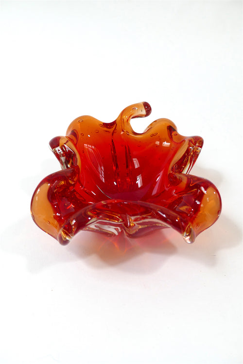 Red & Orange Glass Bowl