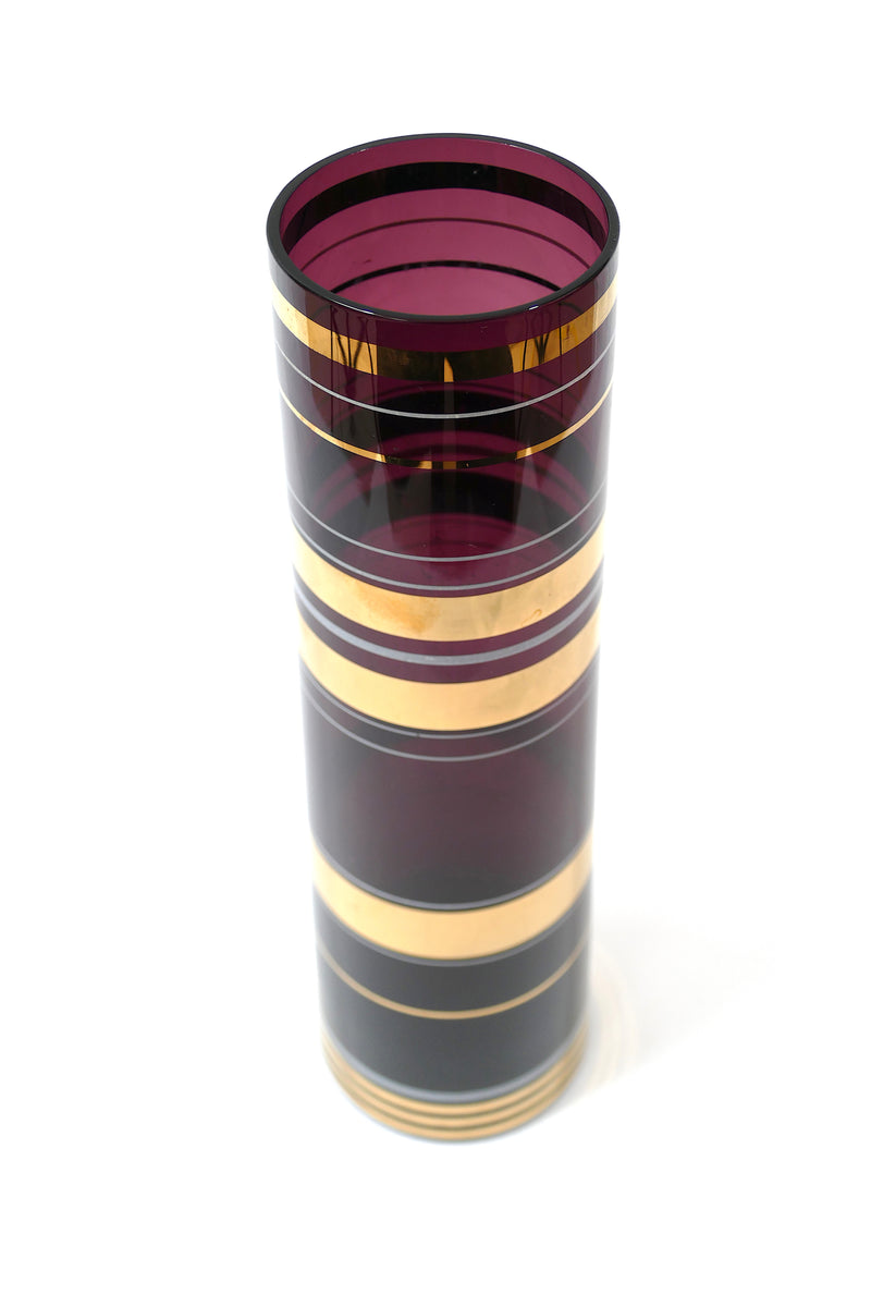 Purple & Gold Glass Vase