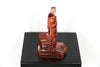 Pink glass Jesus candlestick holder