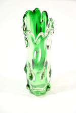 Green & Clear Glass Vase