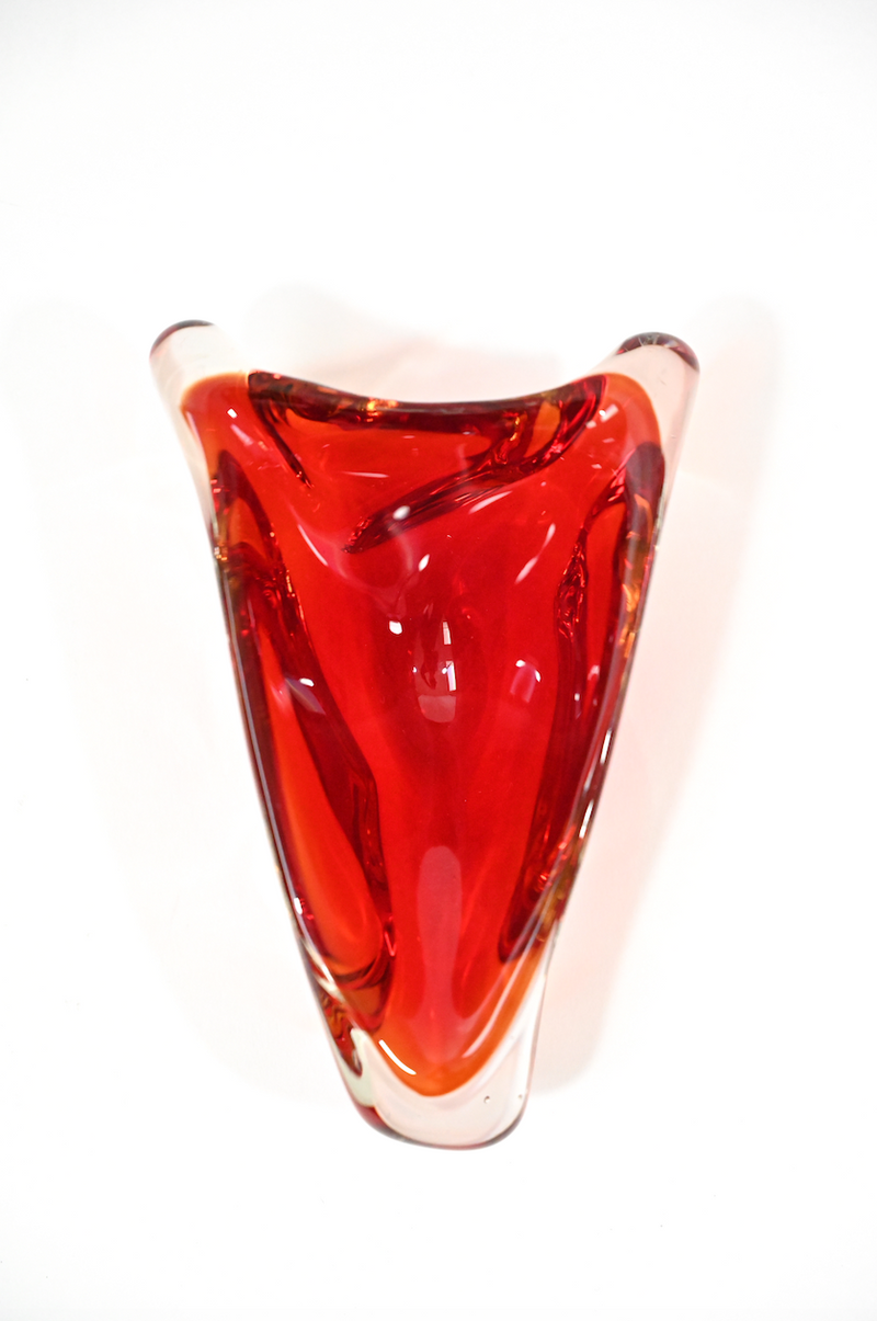 Red Murano Glass Ashtray