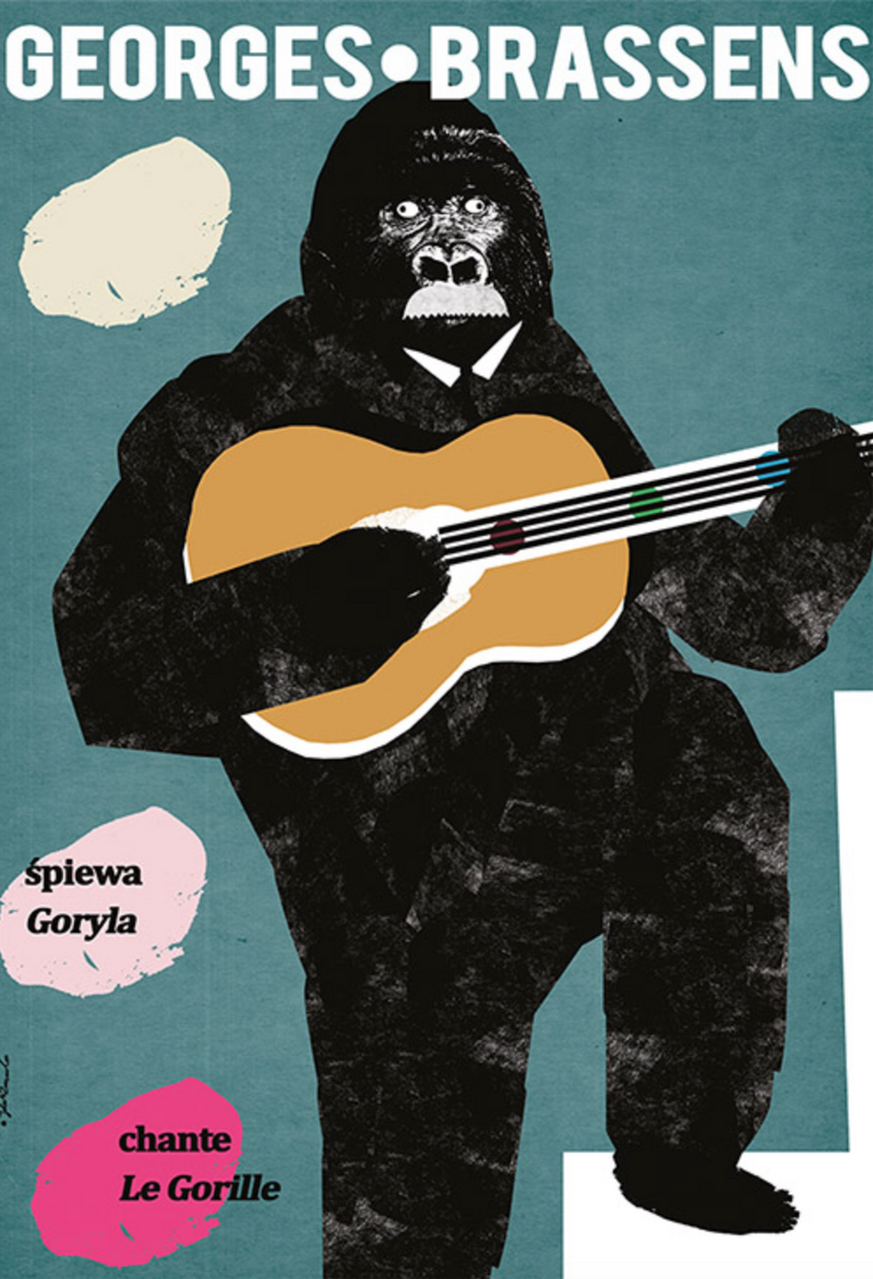 Georges Brassens śpiewa Goryla, plakat muzyczny - Polish Poster