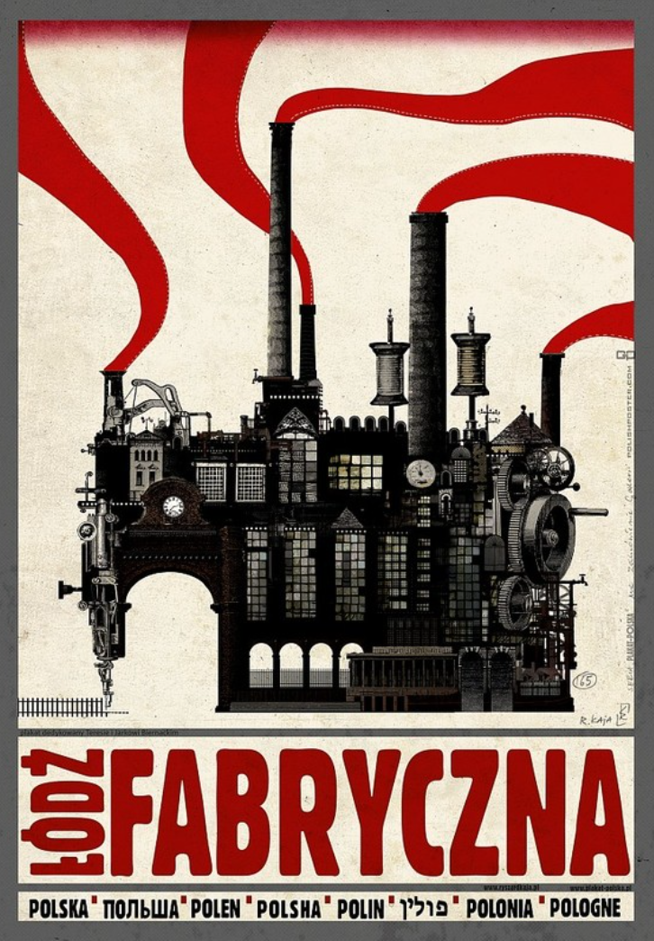 Lodz Fabryczna, Polish Poster by Ryszard Kaja - FRAMED