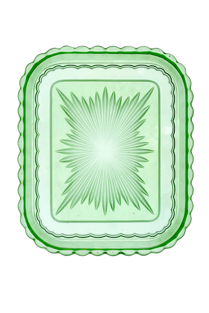 Mid-Century Green Glass Dish