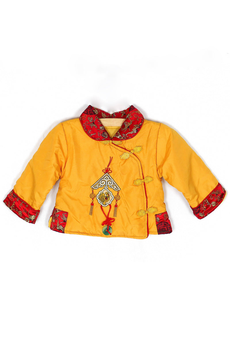 VINTAGE CHILDRENS CHINESE PADDED JACKET - YELLOW